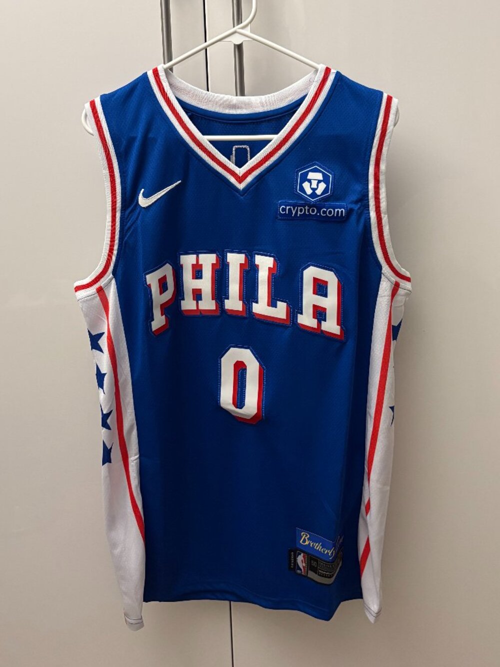 BRAND NEW WITHOUT TAGS Tyrese Maxey Philadelphia 76ers Icon #0 Blue Large Jersey